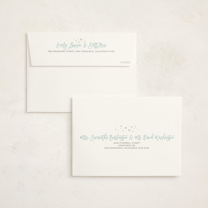 Baby Balloon Ride Customizable Foil Pressed Shower Invitations In Green By Tie Design