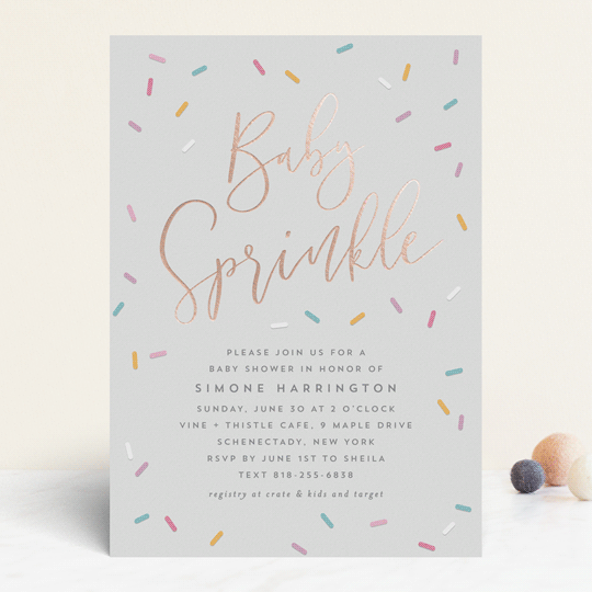 All Over Sprinkles FoilPressed Baby Shower Invitations by Hooray
