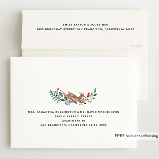 This is a blush foil stamped baby shower invitations with foil pressed by Sarah Knight called highlands printing on signature in standard