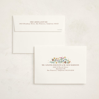 This is a apricot foil stamped baby shower invitations with foil pressed by Kelly Watkins called floral archway printing on signature in standard