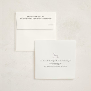 This is a lilac foil stamped baby shower invitations with foil pressed by Lucrecia Caporale called sweet stripes printing on signature in standard