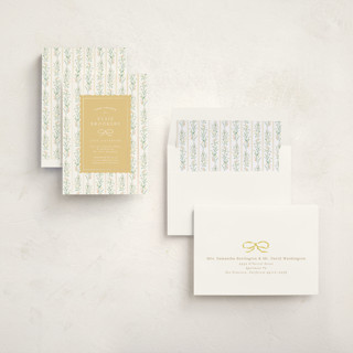 This is a summer sunshine foil stamped baby shower invitations with foil pressed by Erin L. Wilson called dorothy printing on signature in standard