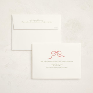 This is a blush foil stamped baby shower invitations with foil pressed by Paper Raven Co. called sweet child printing on signature in standard