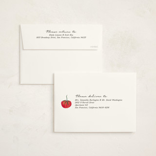 This is a lime foil stamped baby shower invitations with foil pressed by Jackie Crawford called petit pomodoro printing on signature in standard