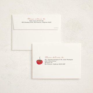 This is a sunshine foil stamped baby shower invitations with foil pressed by Jackie Crawford called petit pomodoro printing on signature in standard