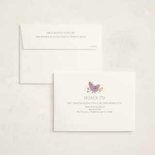 This is a rose milk foil stamped baby shower invitations with foil pressed by Vera Lim called whimsical frame printing on signature in standard