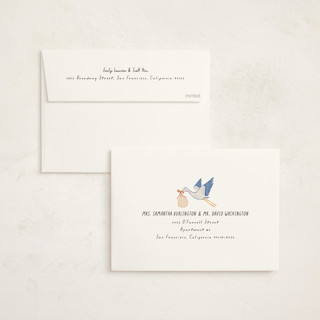 This is a sky foil stamped baby shower invitations with foil pressed by Elly called stamp printing on signature in standard