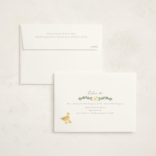 This is a vanilla foil stamped baby shower invitations with foil pressed by frau brandt called cottage life printing on signature in standard