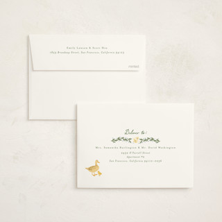 This is a blush foil stamped baby shower invitations with foil pressed by frau brandt called cottage life printing on signature in standard