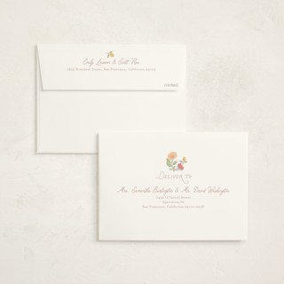 This is a rose foil stamped baby shower invitations with foil pressed by Creo Study called vintage blossom printing on signature in standard
