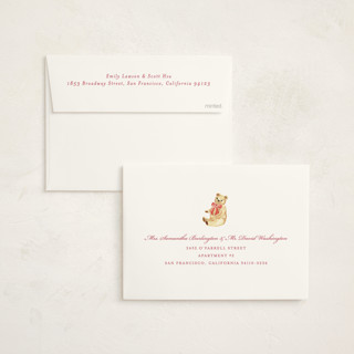 This is a rosa foil stamped baby shower invitations with foil pressed by Sarah Knight called classical printing on signature in standard