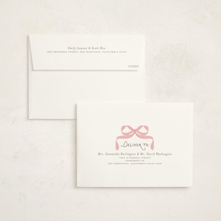 This is a blush foil stamped baby shower invitations with foil pressed by Itsy Belle Studio called fia printing on signature in standard