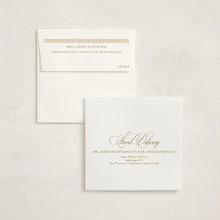 This is a lilac foil stamped baby shower invitations with foil pressed by Tamara Hilje called eleganza printing on signature in standard