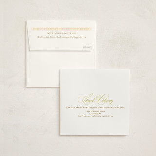 This is a pomelo foil stamped baby shower invitations with foil pressed by Tamara Hilje called eleganza printing on signature in standard