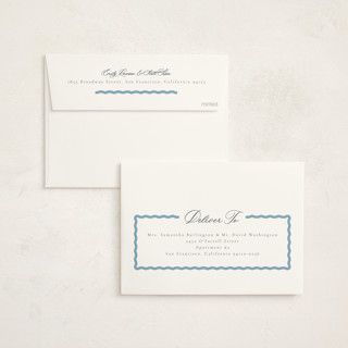 This is a sky foil stamped baby shower invitations with foil pressed by Jen Owens called wavy stripe printing on signature in standard