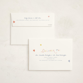 This is a sail foil stamped baby shower invitations with foil pressed by Pixel and Hank called on the way printing on signature in standard