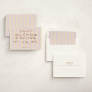 This is a petal baby shower invitations with standard by Ellen Schlegelmilch called we're having a party printing on signature in standard