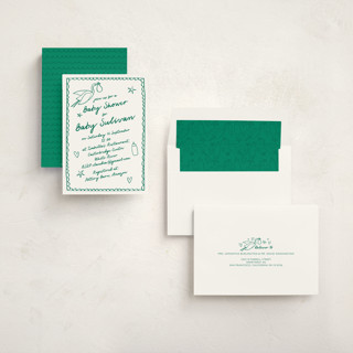 This is a apple baby shower invitations with standard by Zani van Zyl called stork party printing on signature in standard