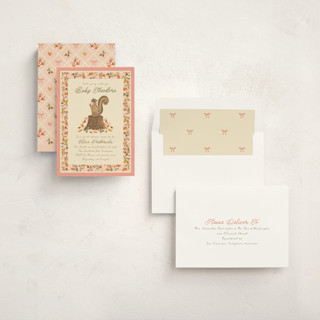 This is a pink lemonade baby shower invitations with standard by Jackie Crawford called nuts for baby printing on signature in standard