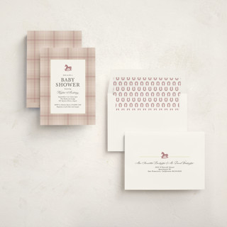 This is a blush baby shower invitations with standard by Kate Ahn called wesley printing on signature in standard