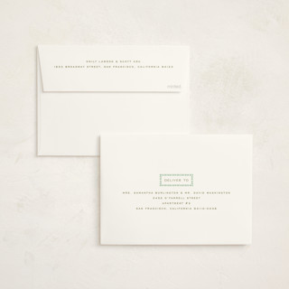 This is a seafoam baby shower invitations with standard by Ellen Schlegelmilch called stitched lines printing on signature in standard