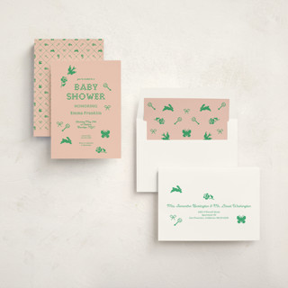 This is a grass baby shower invitations with standard by Claire called needlepoint printing on signature in standard