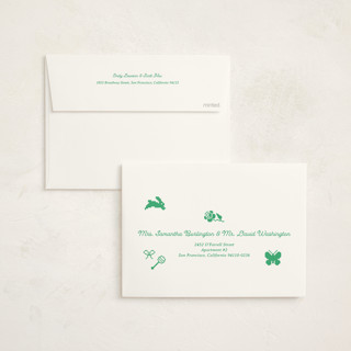 This is a grass baby shower invitations with standard by Claire called needlepoint printing on signature in standard