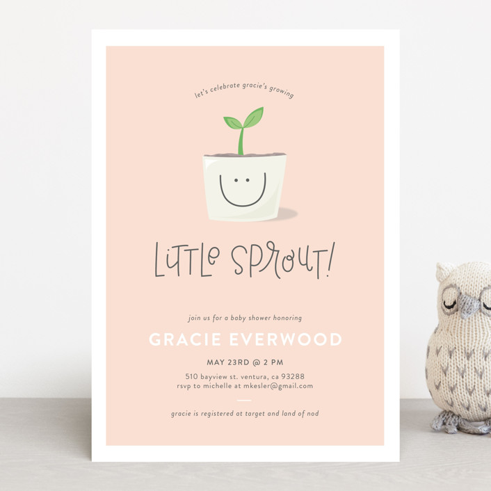 little sprout baby shower theme baby shower invitations baby shower themes for girls
