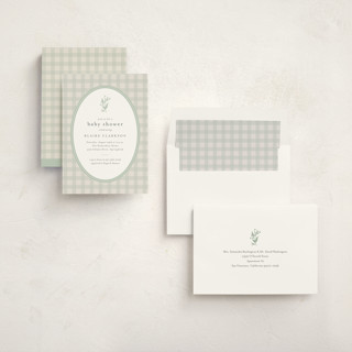 This is a wasabi baby shower invitations with standard by Jessica Williams called delicate bloom printing on signature in standard