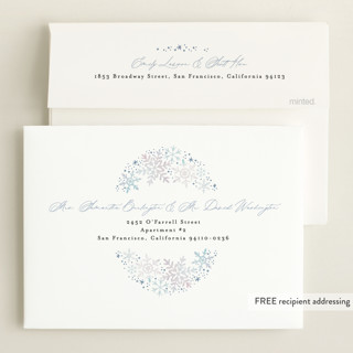 This is a bluebell baby shower invitations with standard by Alethea and Ruth called winter baby snowflakes printing on signature in standard