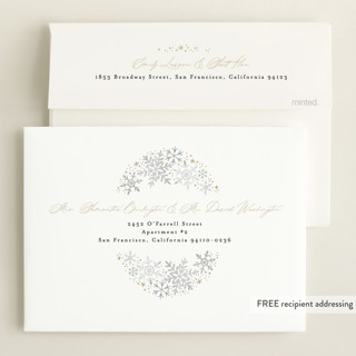 This is a cream baby shower invitations with standard by Alethea and Ruth called winter baby snowflakes printing on signature in standard