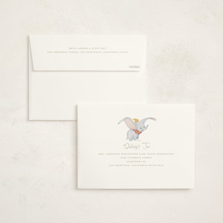 This is a pearl baby shower invitations with standard by Teju Reval called disney's dumbo come one come all printing on signature in standard