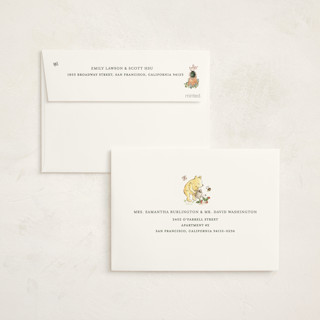 This is a garden baby shower invitations with standard by Sarah Knight called rabbits garden printing on signature in standard