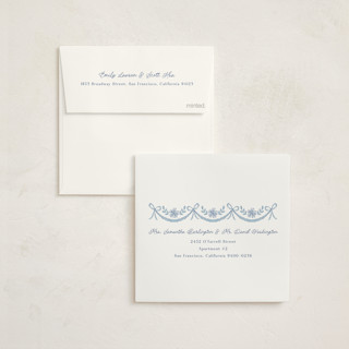 This is a cornflower baby shower invitations with standard by Laura Hankins called handkerchief printing on signature in standard