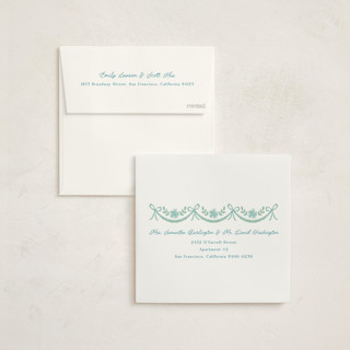 This is a spearmint baby shower invitations with standard by Laura Hankins called handkerchief printing on signature in standard