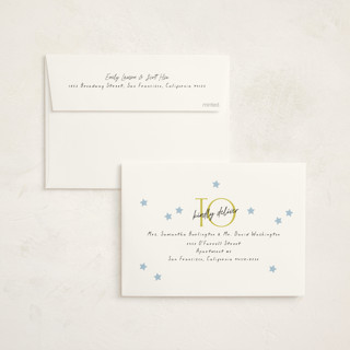 This is a skylight baby shower invitations with standard by Laura Hankins called bright star printing on signature in standard