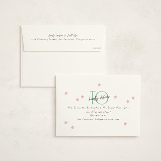 This is a cotton candy baby shower invitations with standard by Laura Hankins called bright star printing on signature in standard