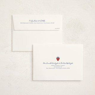 This is a barn baby shower invitations with standard by Kelly Watkins called so berry sweet printing on signature in standard