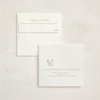 This is a grass baby shower invitations with standard by Lucrecia Caporale called little chicks on the way printing on signature in standard