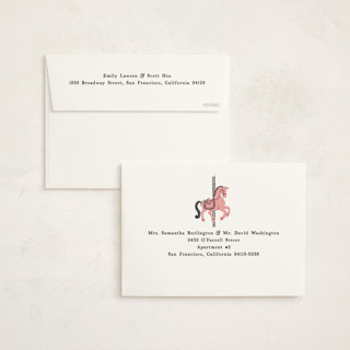 This is a cotton candy baby shower invitations with standard by Gwen Bedat called round and round printing on signature in standard