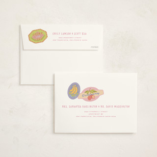 This is a lychee baby shower invitations with standard by Natalie Rae called fruit stickers printing on signature in standard