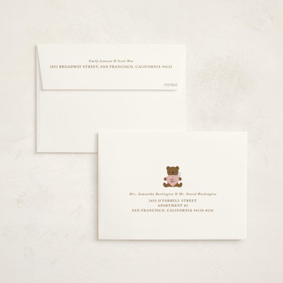 This is a rose baby shower invitations with standard by mo kelley called beary cute printing on signature in standard