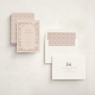 This is a melon baby shower invitations with standard by Sabrin Deirani called vintage magic town printing on signature in standard