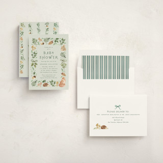 This is a turquoise baby shower invitations with standard by frau brandt called forest baby shower printing on signature in standard