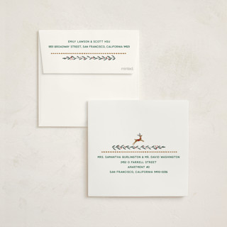 This is a almond milk baby shower invitations with standard by Leia Matt called winter deer carousel printing on signature in standard