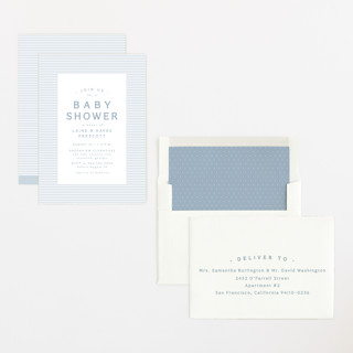 This is a sky baby shower invitations with standard by Lea Delaveris called a cute stripe printing on signature in standard