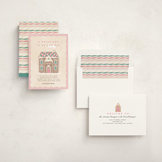 This is a cotton candy baby shower invitations with standard by Pixel and Hank called holiday greetings printing on signature in standard