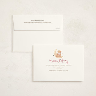 This is a petal baby shower invitations with standard by Teju Reval called dreamy bear printing on signature in standard