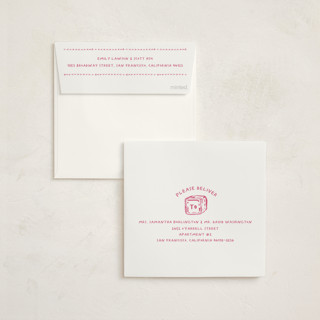 This is a blush baby shower invitations with standard by Claudia Orengo called letter box printing on signature in standard