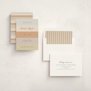 This is a neutral baby shower invitations with standard by Pixel and Hank called striped printing on signature in standard